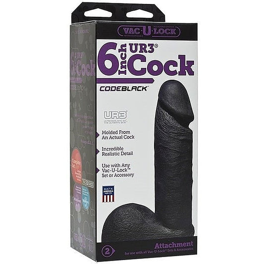 Code Black Ur3 6 Inch Realistic Cock By Doc Johnson - Strap On Sextoys