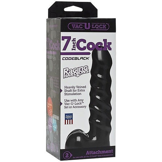 Vac-U-Lock Code Black 7 Inch Raging Hard-Ons Cock - Strap On Sextoys