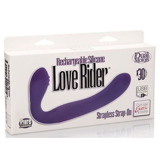 Rechargable Silicone Love Rider Strapless Strap-On Purple - Strap On Sextoys