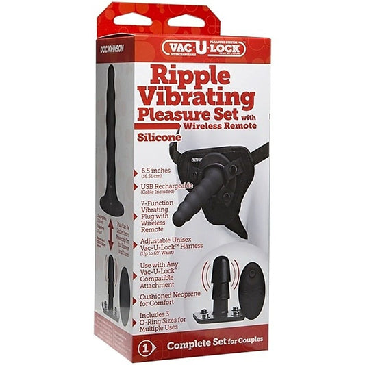 Vac-U-Lock Ripple Vibrating Pleasure Set Silicone - Strap On Sextoys