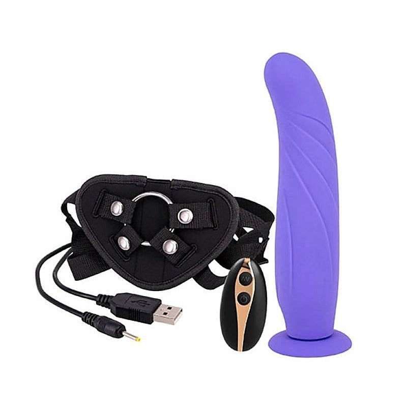 Vibration 9 in Dildo Strap-On with Remote Control - Strap On Sextoys