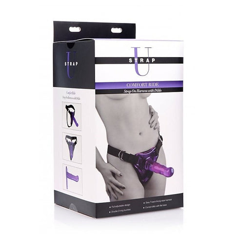Comfort Ride Strap On Harness With Purple Dildo By Xr Brands - Strap On Sextoys