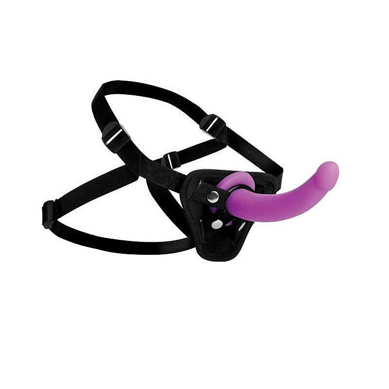 Navigator Silicone G-Spot Dildo With Harness By Xr Brands - Strap On Sextoys