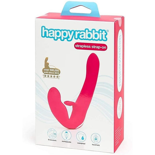 Happy Rabbit Strapless Strap-On Rabbit Vibe Pink - Rabbit Vibrators