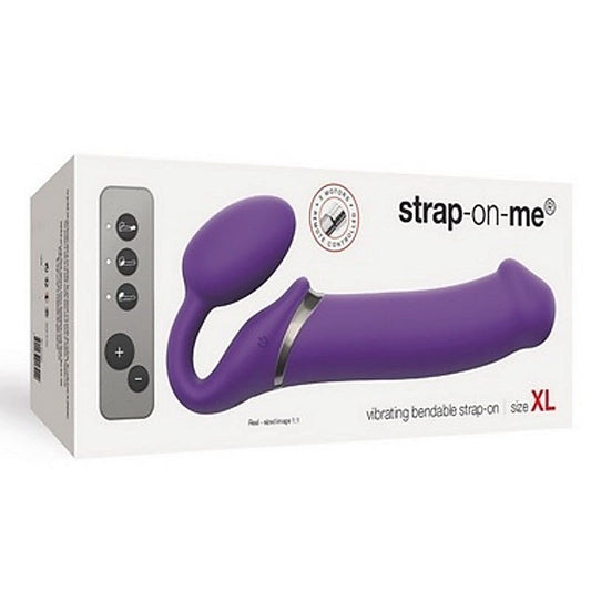 Vibrating Bendable Harness XL Purple - Strap On Sextoys