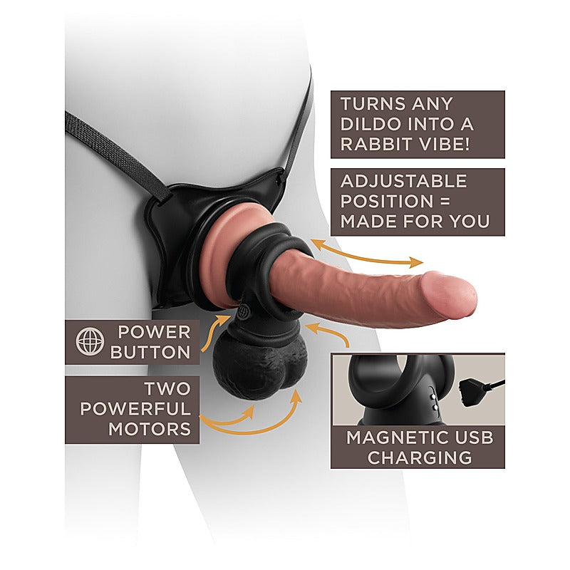 King Cock Elite Ultimate Vibrating Silicone Body Dock Kit - Realistic Dildos
