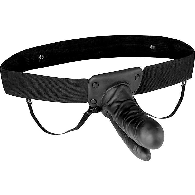 Unisex Vibrating Hollow Double Penetration Strap On D - Strap On Sextoys