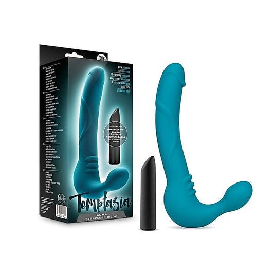 Temptasia Luna Strapless Silicone Dildo Teal - Strap On Sextoys