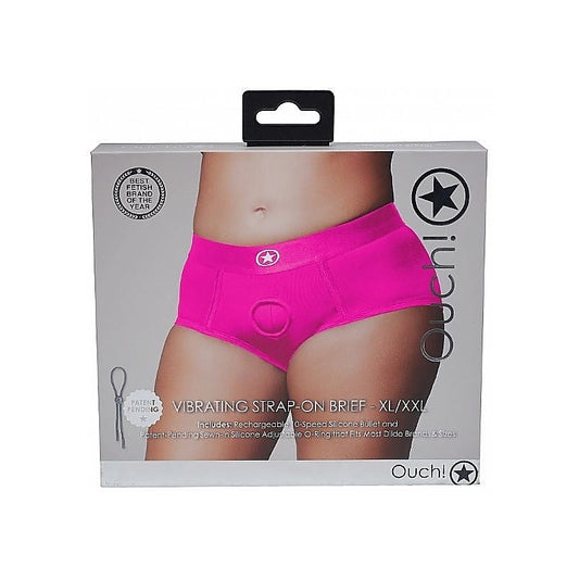 Ouch! Vibrating Strap-on Brief - Pink - Strap On Sextoys