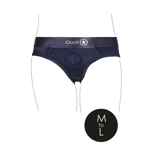Vibrating Strap-on High-Cut Brief - Black - Strap On Sextoys