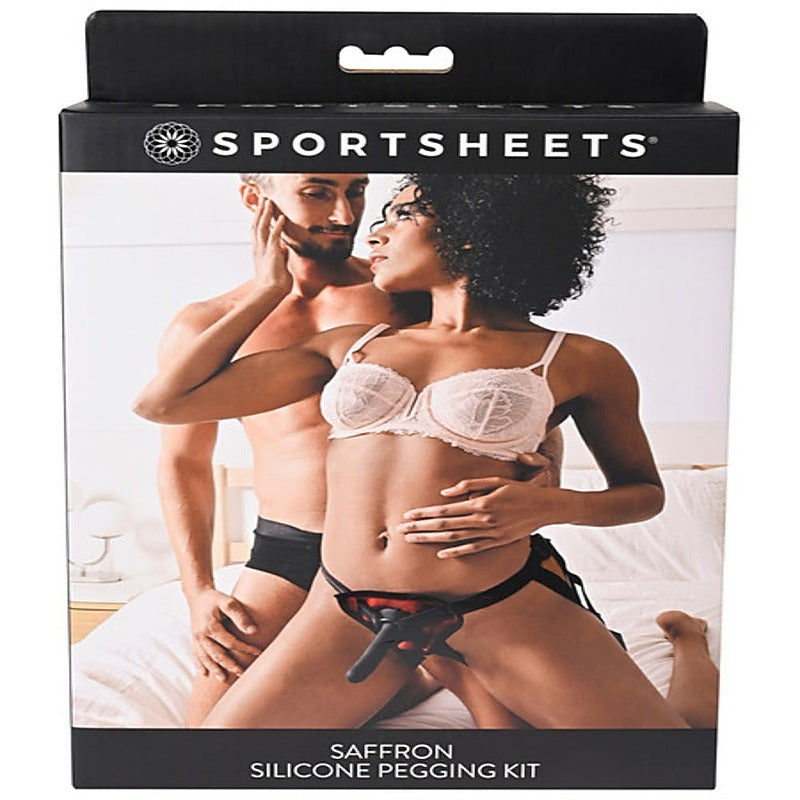 Saffron Silicone Strap-On Pegging Kit By Sportsheets - Strap On Sextoys