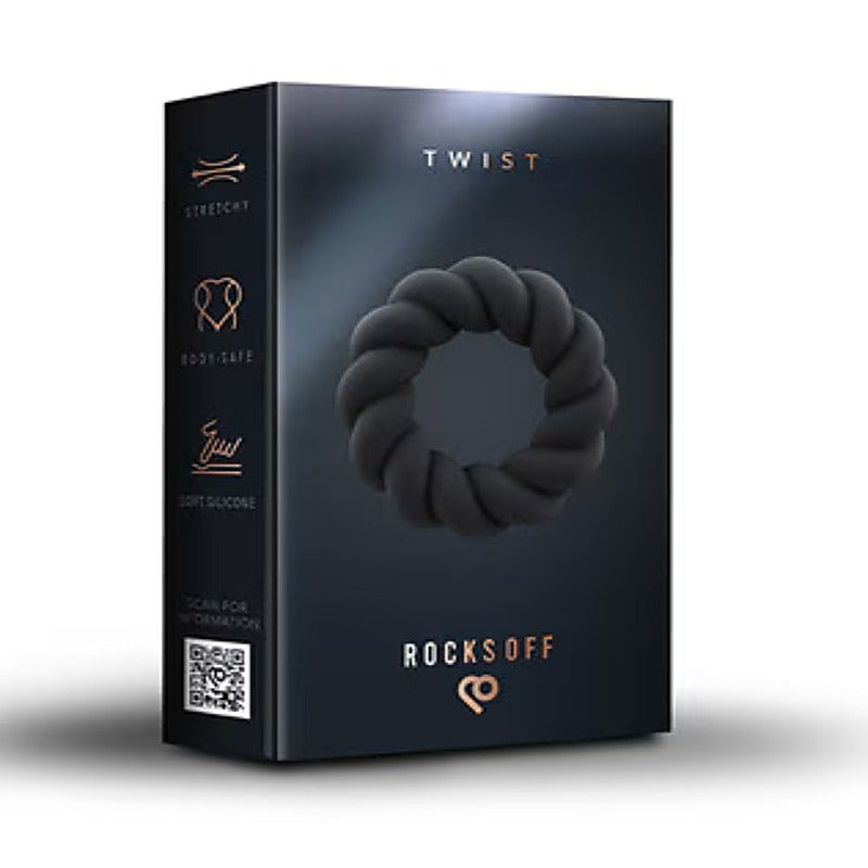 Twist Stretchy Silicone Cock Ring By Rocks Off - Stretchy Cock Rings