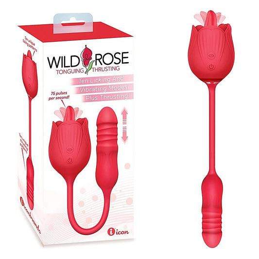 Wild Rose Lick & Thrust Clitoral Vibrator - Clit Ticklers and Pulsators