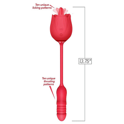 Wild Rose Lick & Thrust Clitoral Vibrator - Clit Ticklers and Pulsators
