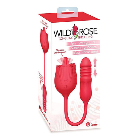 Wild Rose Lick & Thrust Clitoral Vibrator - Clit Ticklers and Pulsators