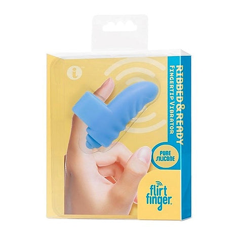 Flirt Finger Ribbed and Ready Adult Massager - Finger and Tongue Vibrators