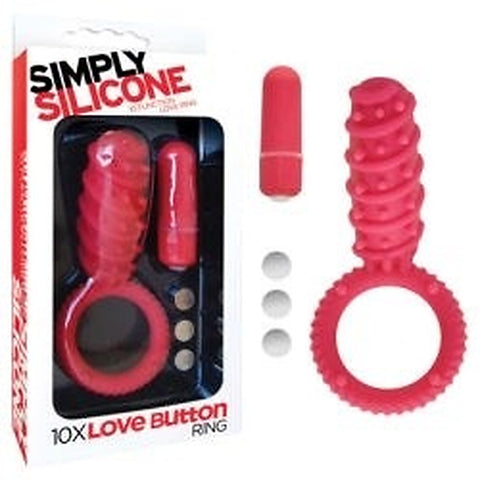 Simply Silicone 10X Love Button Cock Ring by Icon Brands - Cock Rings