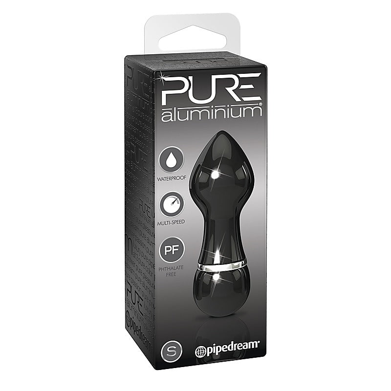 Pure Aluminium Black Bullet Vibrator Small By Pipedream - Bullet Vibrators