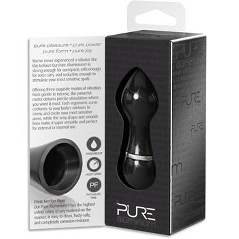 Pure Aluminium Black Bullet Vibrator Small By Pipedream - Bullet Vibrators