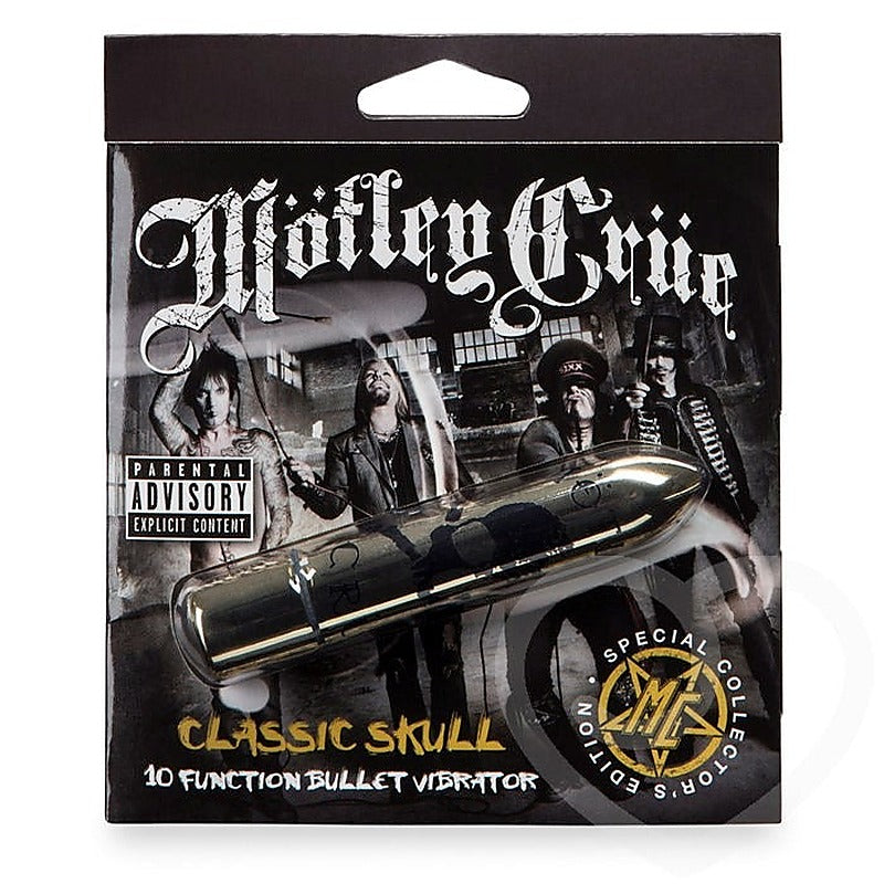 Motley Crue Classic Skull 10 Function Bullet Vibrator Gold - Personal Massagers