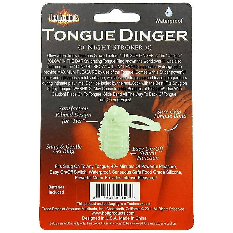 Tongue Dinger Glow in the Dark by Hott Products - Finger and Tongue Vibrators