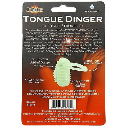 Tongue Dinger Glow in the Dark by Hott Products - Finger and Tongue Vibrators