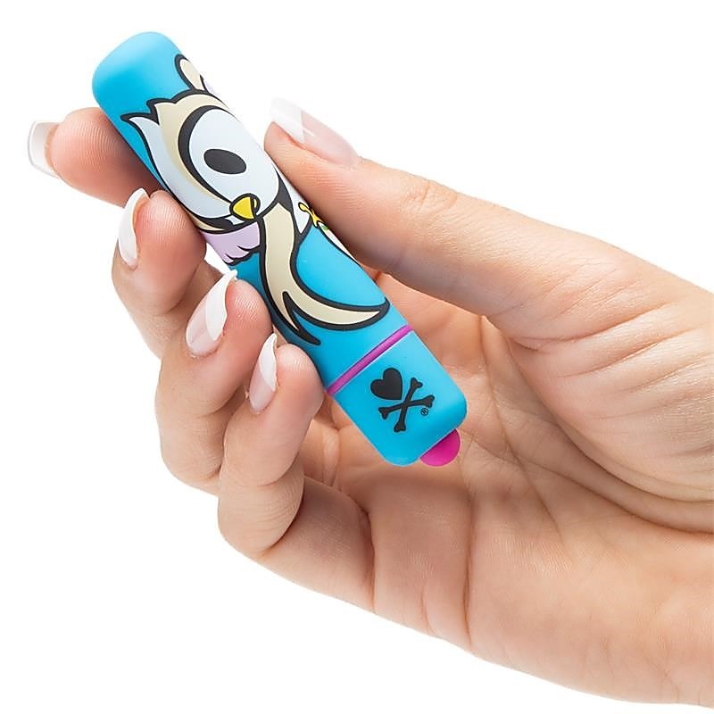 tokidoki Single Speed Mini Bullet Vibrator Blue Doughnut Bird - Mini & Slim Vibrators