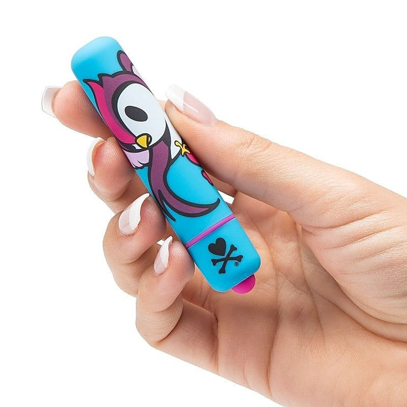 tokidoki Single Speed Mini Bullet Vibrator Blue Skull Bird - Personal Massagers