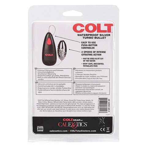 Colt Waterproof Turbo Bullet Vibrator Silver - Personal Massagers