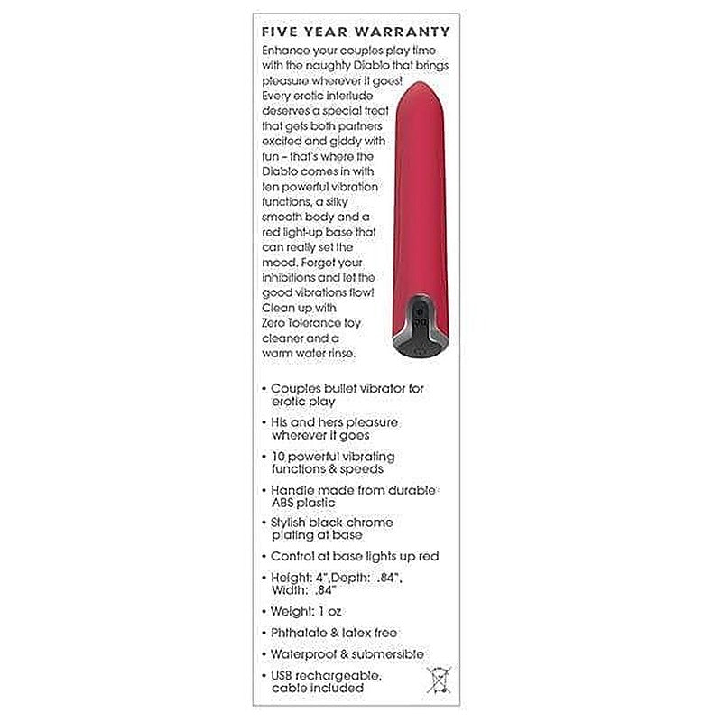 Zero Tolerance Diablo Rechargeable Bullet Vibrator - Bullet Vibrators