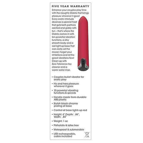 Zero Tolerance Diablo Rechargeable Bullet Vibrator - Bullet Vibrators