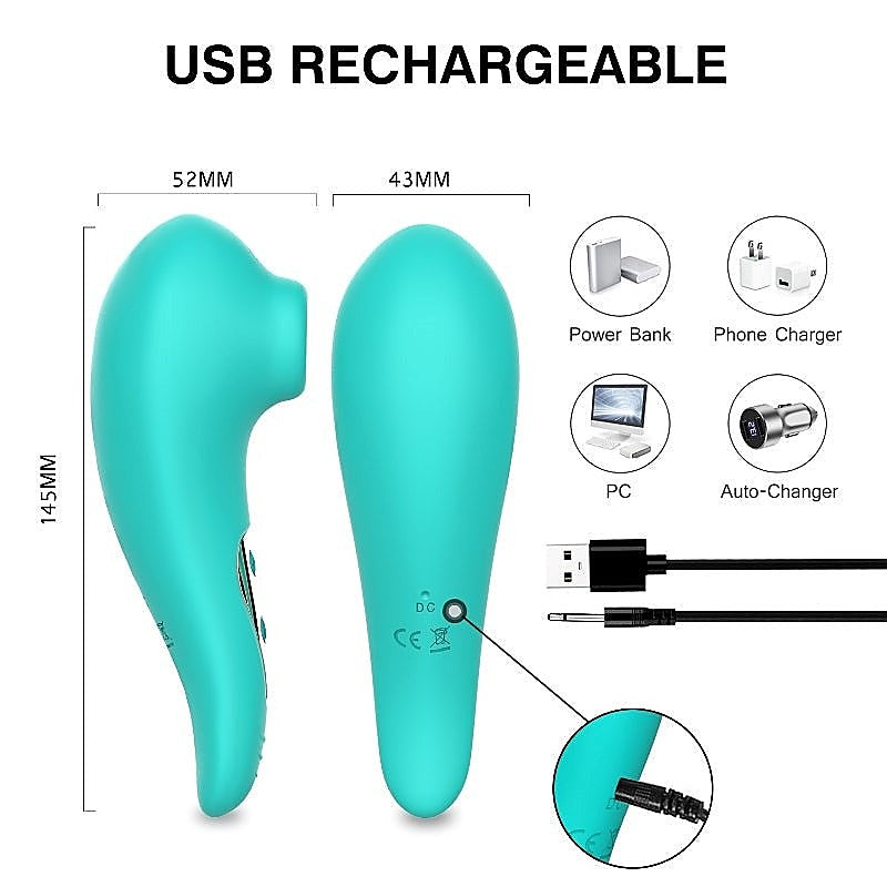 Joyce Teal Rechargeable Clitoral Stimulator by Winyi - Clit Ticklers and Pulsators