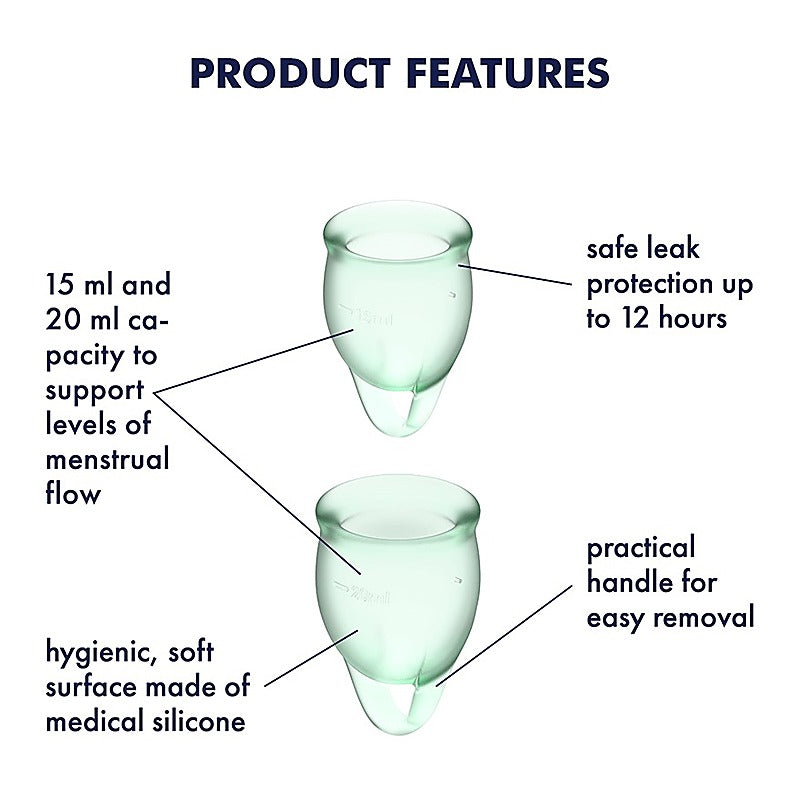 Feel Confident Silicone Menstrual Cups By Satisfyer - Condoms