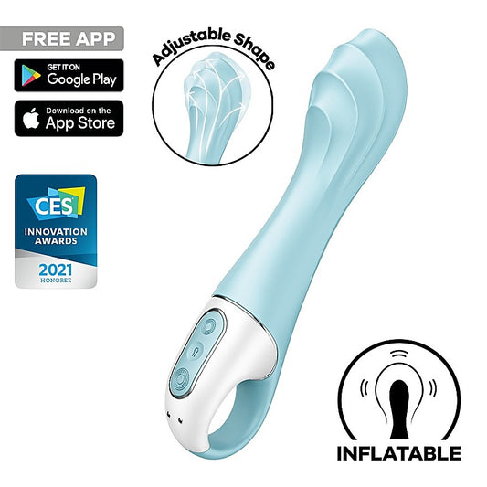Satisfyer Air Pump Vibrator 5 App Controlled G Spot Vibrator Blue - Remote Control Vibrators