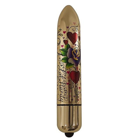 Rocks Off Erotic Ink 160mm 10 Speed Hearts n - Bullet Vibrators Roses - Bullet Vibrators