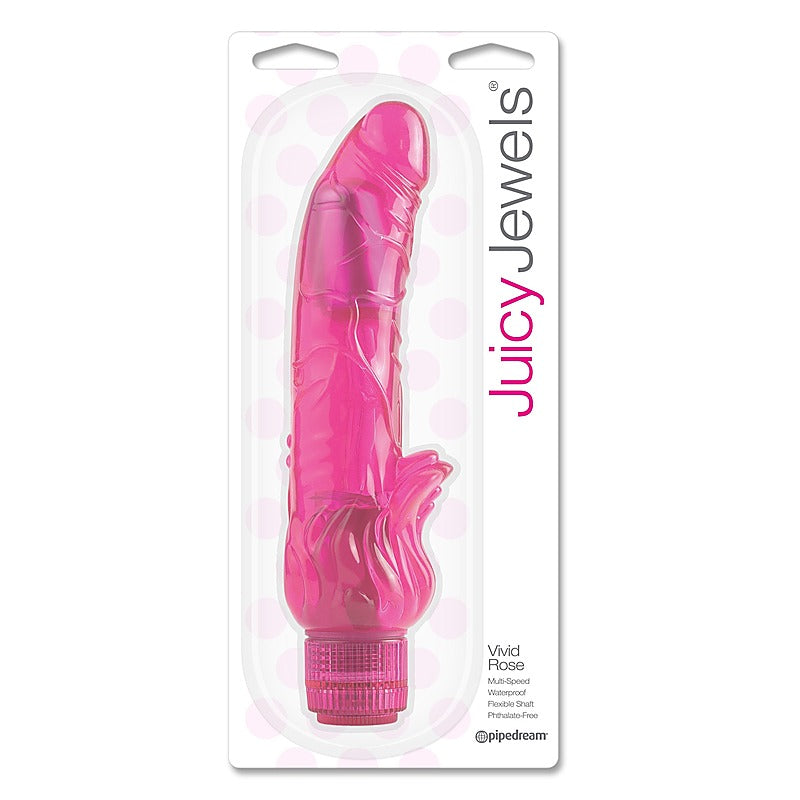 Juicy Jewels Vivid Rose Dong Massager By Pipedream Products - Waterproof Vibrators