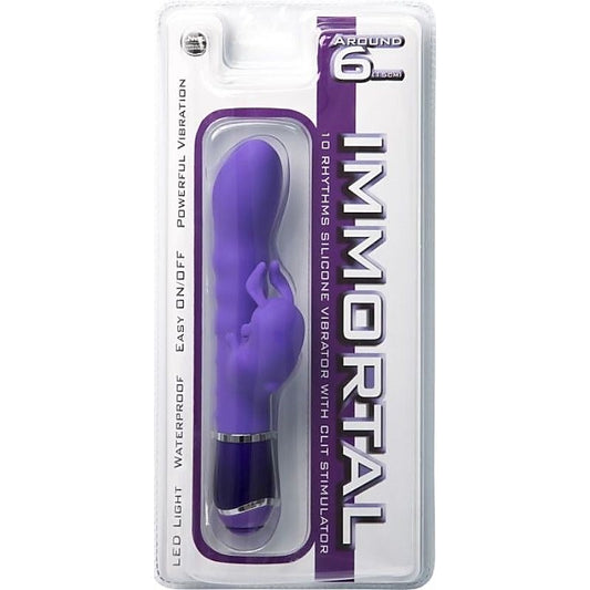 Immortal 10 Rhythms Silicone Rabbit Vibrator 6 inch Purple - Rabbit Vibrators