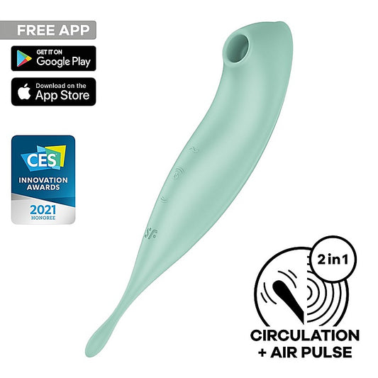 Satisfyer Twirling Pro Hybrid Air Pulse G Spot Vibrator - Remote Control Vibrators