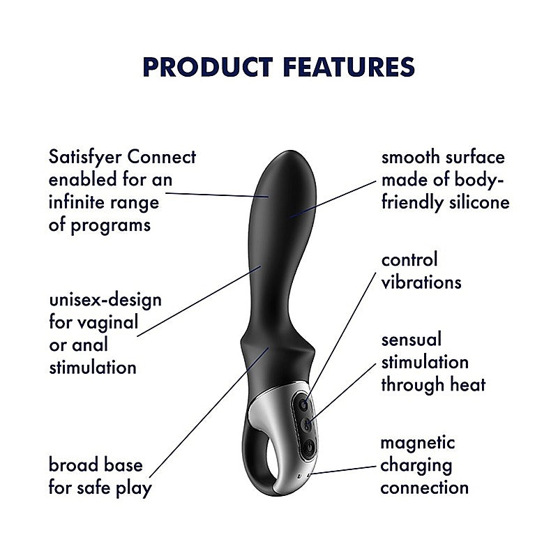 Heat Climax Warming Anal Vibrator Black by Satisfyer - G-Spot Vibrators