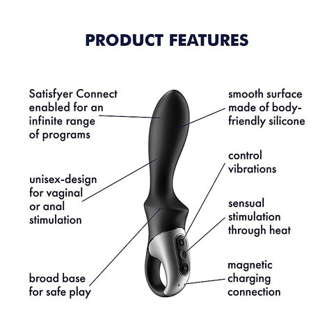 Heat Climax Warming Anal Vibrator Black by Satisfyer - G-Spot Vibrators