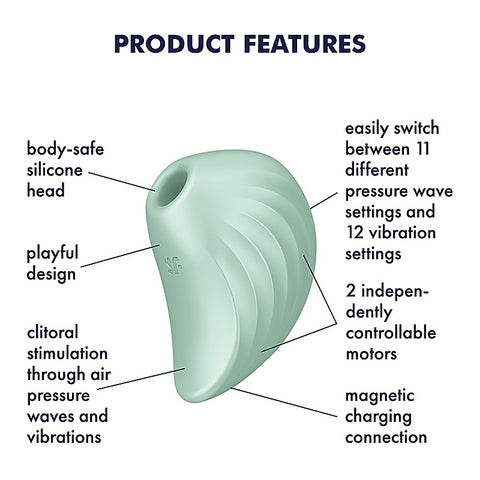Pearl Diver Lay-On Air Pulse Clitoral Stimulator - G-Spot Vibrators