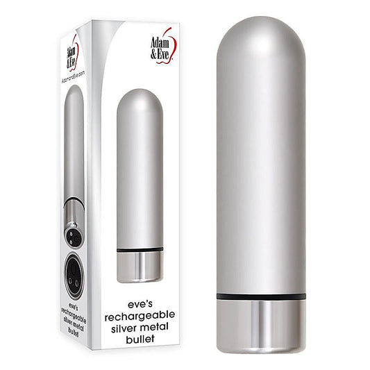 Adam & Eve Rechargeable Silver Metal Bullet - Bullet Vibrators