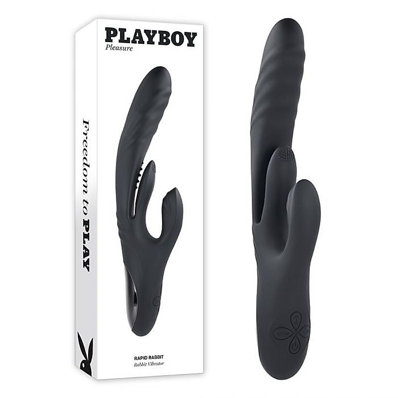 Playboy Pleasure Rapid Rabbit Silicone Vibrator - Rabbit Vibrators