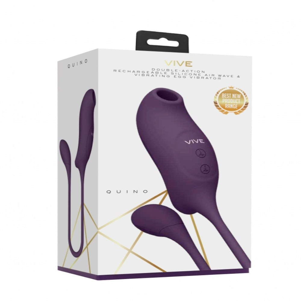 Quino - Air Wave & Vibrating Egg Vibrator - Purple - Clit Ticklers and Pulsators