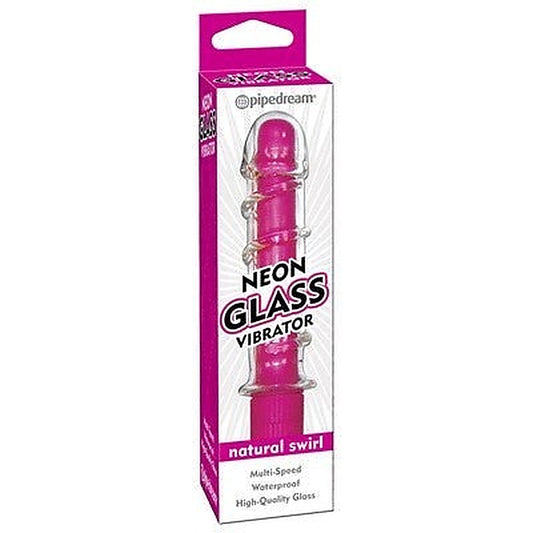 Pipedream Neon Glass Natural Swirl G Spot Massager - Glass Sex Toys