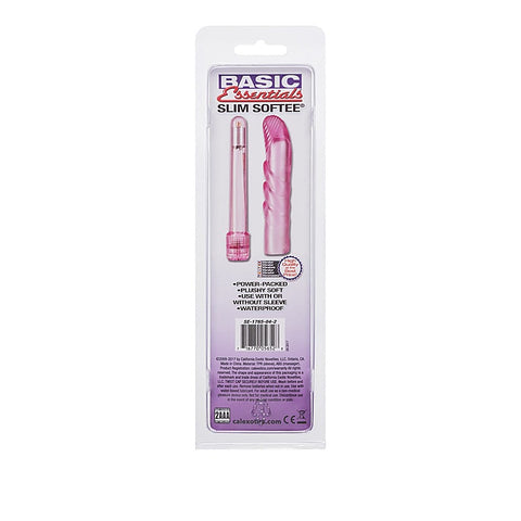 Basic Essentials Slim Softee G-Spot Vibrator Pink - Waterproof Vibrators