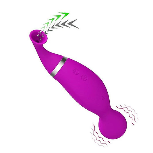 Romance Swan Dual Function Vibrator and Sucker - Clit Ticklers and Pulsators