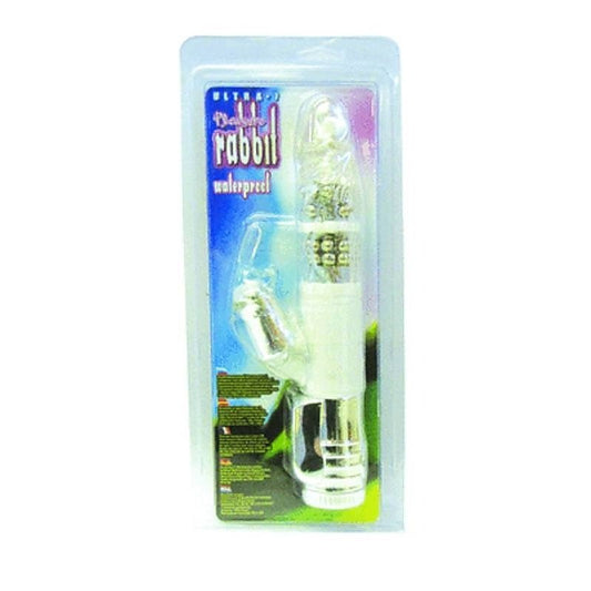 Ultra 7 Pleasure Rabbit with Dual Direction Beads Clear - Rabbit Vibrators