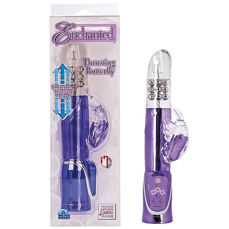 CalExotics Enchanted Thrusting Butterfly Rabbit Vibrator - Rabbit Vibrators