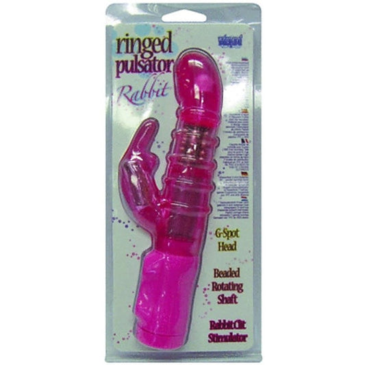 Ringed Pulsating Rabbit 7 Function G Spot Head Pink - Rabbit Vibrators